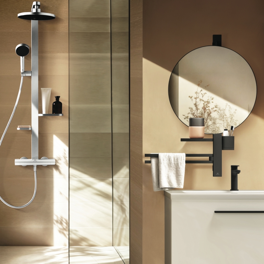 Ideal Standard BD583SI - Conjunto de duche com misturador termostático CERATHERM ALU+ em cromo mate