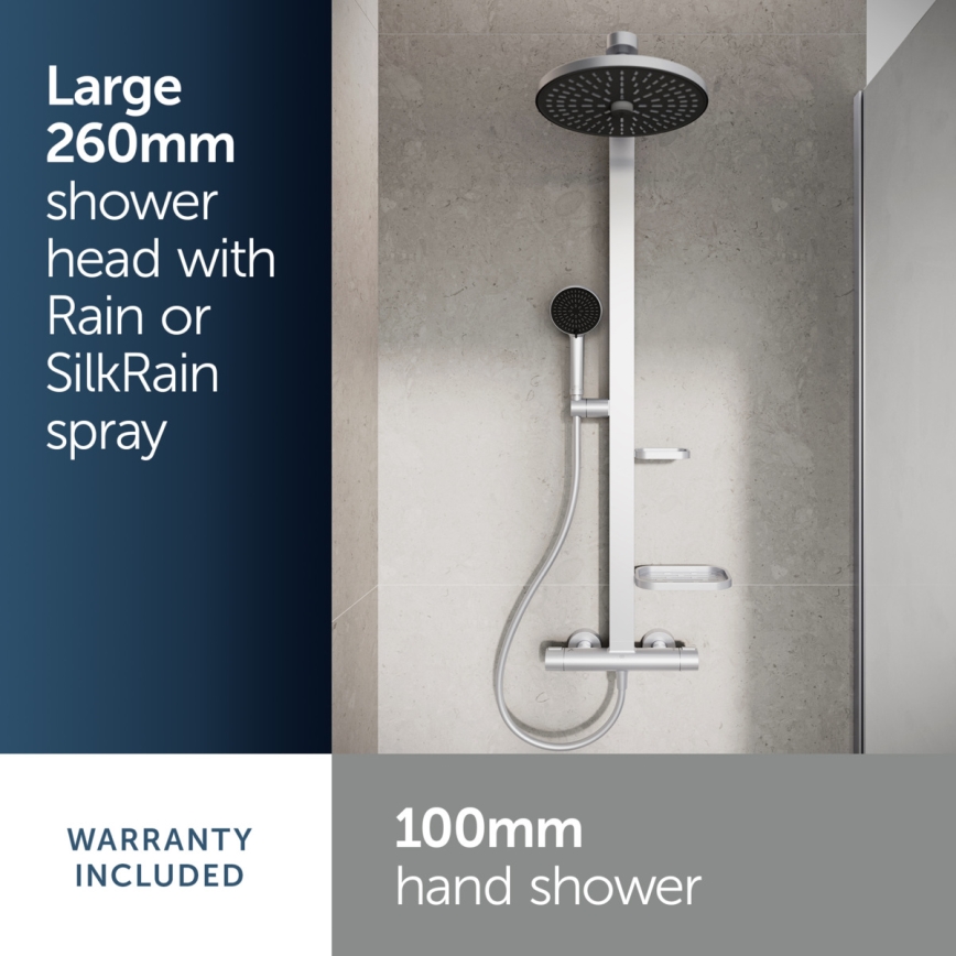 Ideal Standard BD583SI - Conjunto de duche com misturador termostático CERATHERM ALU+ em cromo mate