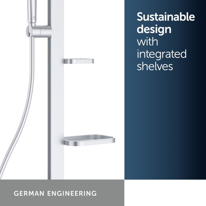 Ideal Standard BD583SI - Conjunto de duche com misturador termostático CERATHERM ALU+ em cromo mate