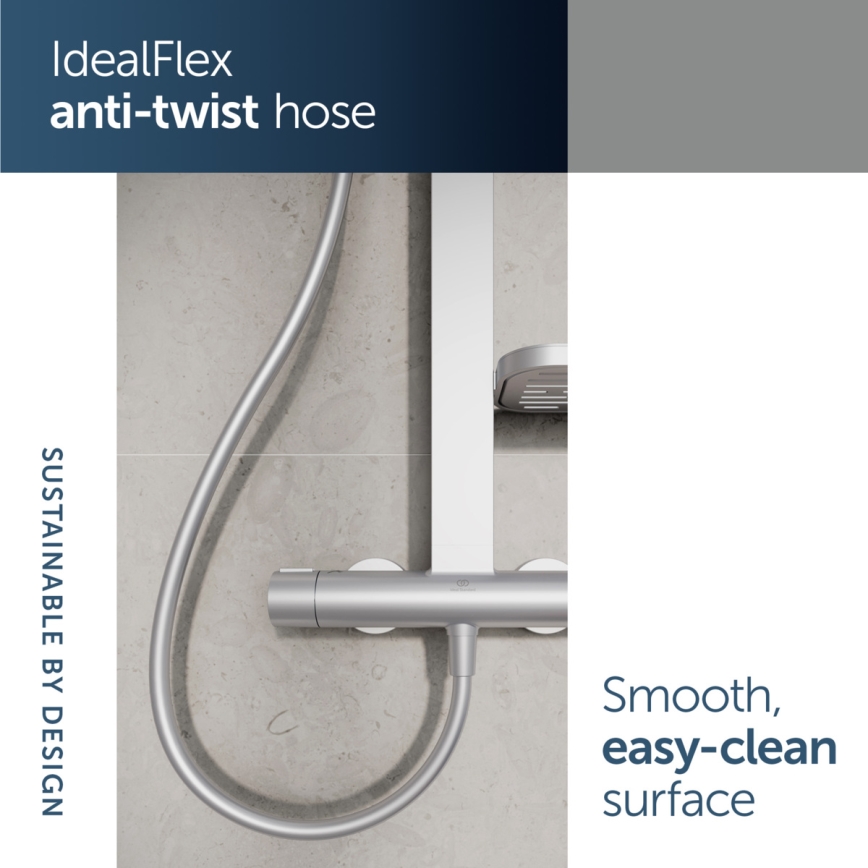 Ideal Standard BD583SI - Conjunto de duche com misturador termostático CERATHERM ALU+ em cromo mate