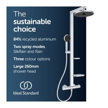 Ideal Standard BD583SI - Conjunto de duche com misturador termostático CERATHERM ALU+ em cromo mate