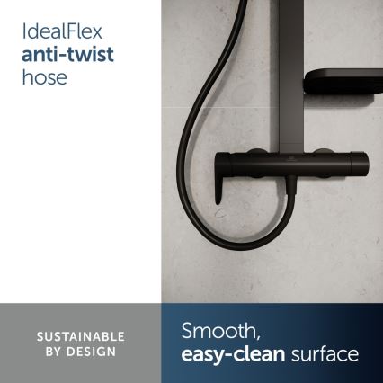 Ideal Standard BD584XG - Conjunto de duche com misturador CERAFLOW ALU+ preto mate