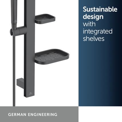 Ideal Standard BD586XG - Conjunto de duche IDEALRAIN ALU+ preto mate