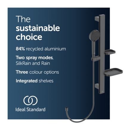 Ideal Standard BD586XG - Conjunto de duche IDEALRAIN ALU+ preto mate