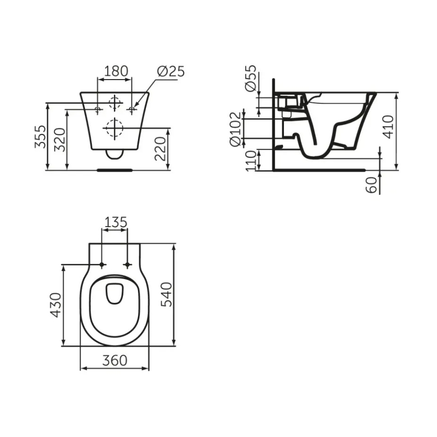 Ideal Standard E228801 - Sanita suspensa CONNECT AIR sem aro, cerâmica/branco