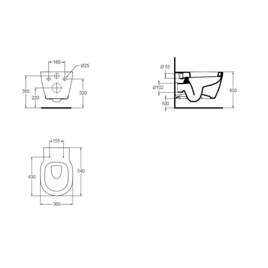 Ideal Standard E823201 - Sanita suspensa CONNECT cerâmica/branca
