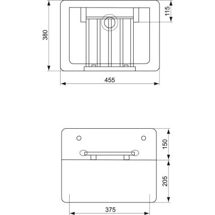 Ideal Standard S593901 - Lavatório suspenso com grelha DOURO 45,5x38 cm cerâmica/branca