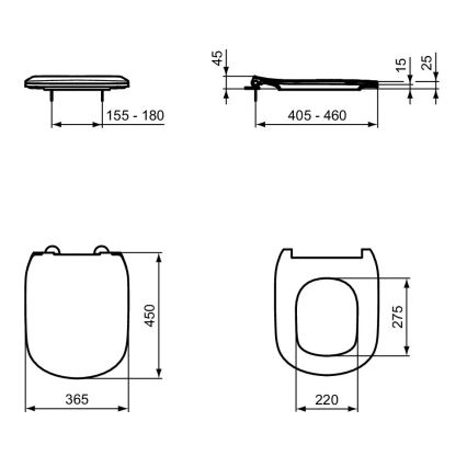 Ideal Standard T552201 - Assento para sanita SoftClose TESI branco