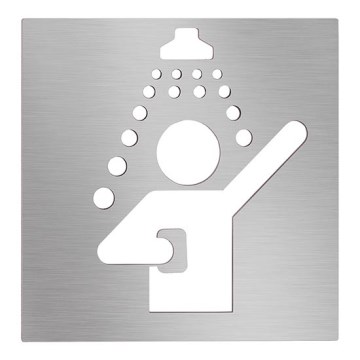 Ikona Duche 12x12 cm aço inoxidável/prateado