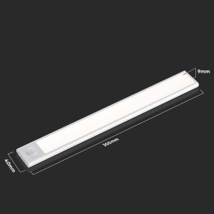 Iluminação de armário de cozinha LED com sensor LED/1,5W/5V 4000K