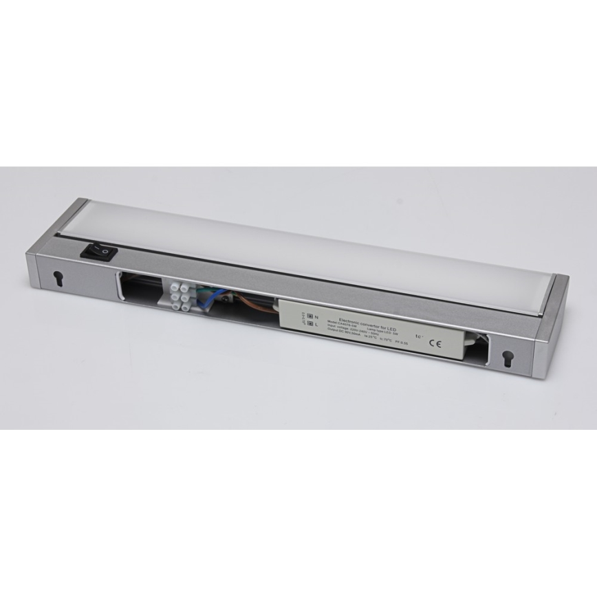 Iluminação de armário de cozinha LED LED/5W/230V prateada