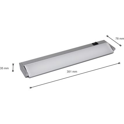 Iluminação de armário de cozinha LED LED/5W/230V prateada