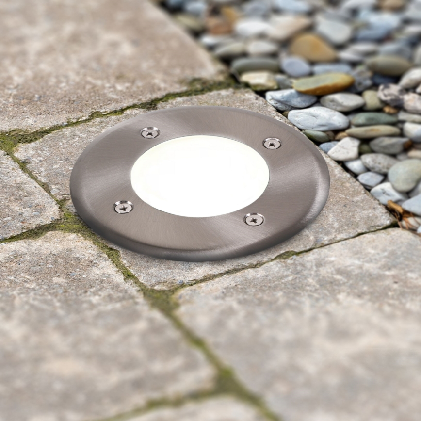 Iluminação de caminho de acesso LED MIVO LED/3W/230V diâmetro 12 cm IP67 cromado mate