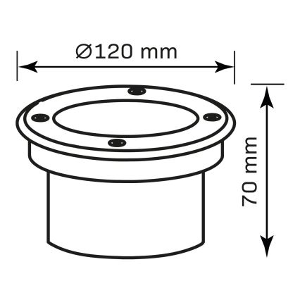 Iluminação de caminho de acesso LED MIVO LED/3W/230V diâmetro 12 cm IP67 cromado mate