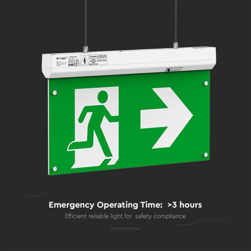 Iluminação de emergência LED EMERGENCY EXIT LED/2,5W/230V 4em1 6000K