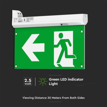 Iluminação de emergência LED EMERGENCY EXIT LED/2,5W/230V 4em1 6000K