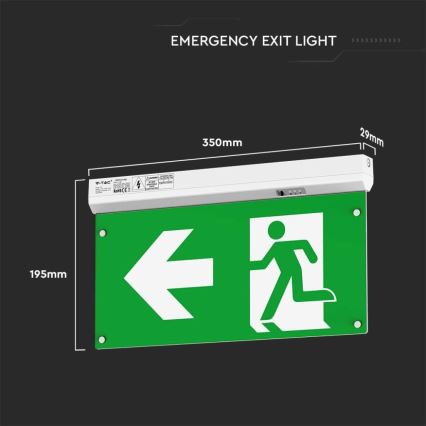Iluminação de emergência LED EMERGENCY EXIT LED/2,5W/230V 4em1 6000K
