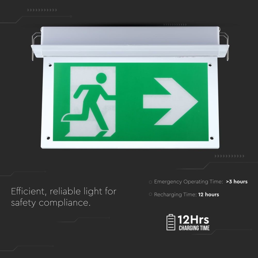 Iluminação de emergência LED EMERGENCY EXIT SAMSUNG CHIP LED/2W/230V 6000K