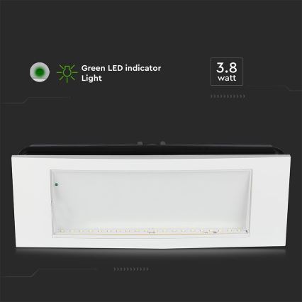 Iluminação de emergência LED EMERGENCY EXIT SAMSUNG CHIP LED/3,8W/230V 6000K