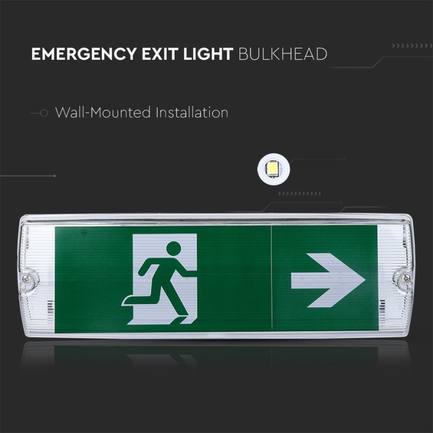 Iluminação de emergência LED EMERGENCY EXIT SAMSUNG CHIP LED/4W/230V 6000K IP65