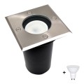 Iluminação de entrada exterior LED 1xGU10/6W/230V IP44 mate cromado