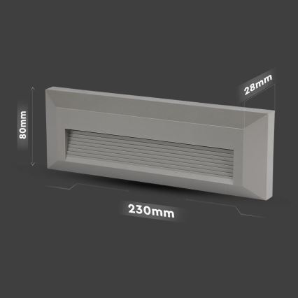 Iluminação de escada exterior LED LED/3W/230V 4000K IP65 cinzento