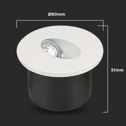 Iluminação de escada LED LED/3W/230V 3000K branco