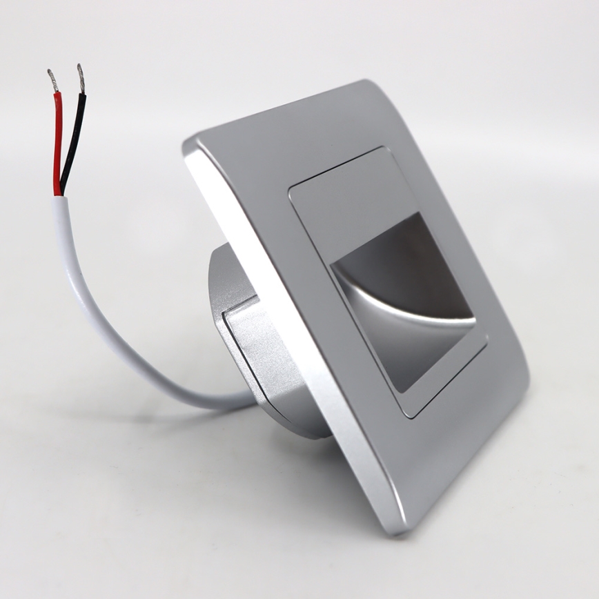 Iluminação de escadas LED STEP LIGHT LED/1,5W/230V prateada
