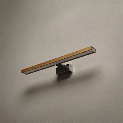 Brilagi - Iluminação LED 3 em 1 para espelho de casa de banho WOODY MIRROR LED/12W/230V 60 cm IP44 cromado brilhante/carvalho