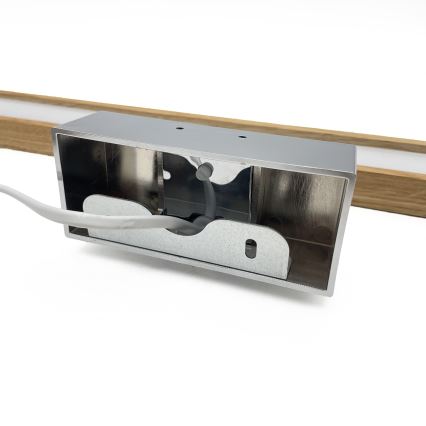 Brilagi - Iluminação LED 3 em 1 para espelho de casa de banho WOODY MIRROR LED/12W/230V 60 cm IP44 cromado brilhante/carvalho