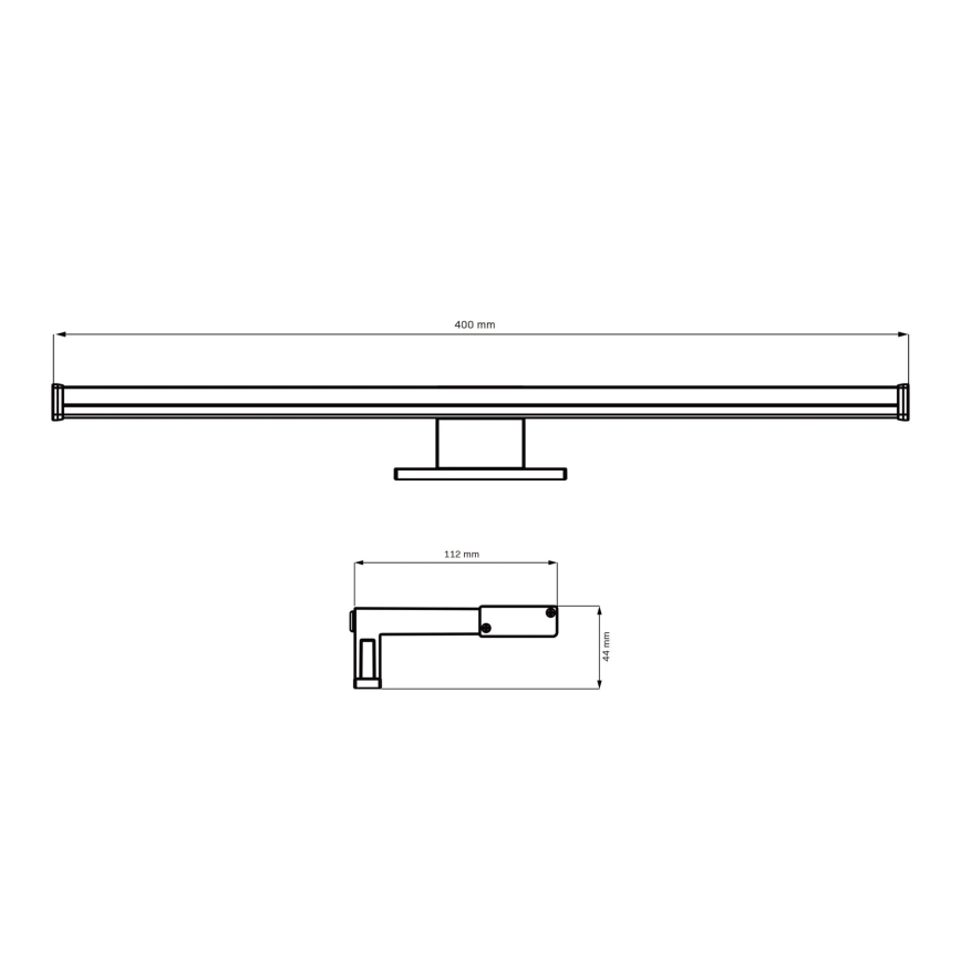 Iluminação de espelho para casa de banho LED ELBA LED/8W/230V 4000K 40 cm IP44 cromado brilhante