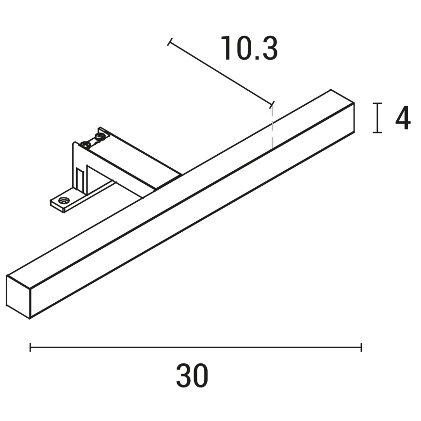 Iluminação de espelho para casa de banho LED LED/5W/230V 4000K 30 cm IP44 cromado brilhante