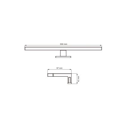 Iluminação de espelho para casa de banho LED MILOS LED/5W/230V 4000K 30 cm IP44 cromado brilhante