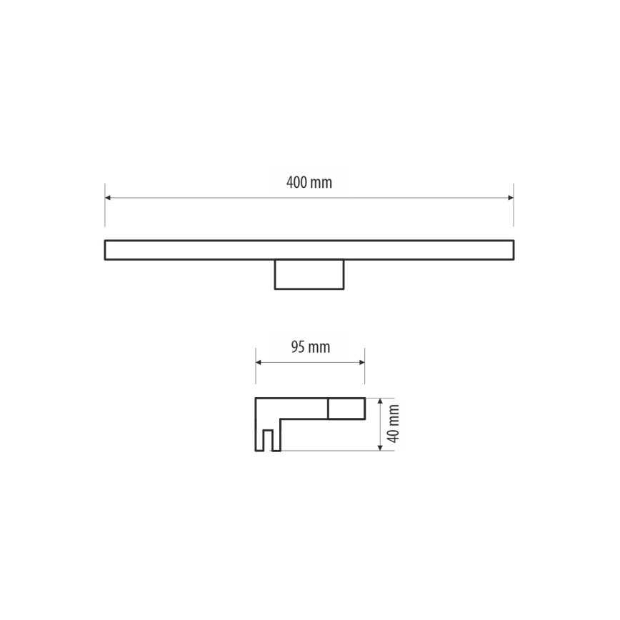 Iluminação de espelho para casa de banho LED MIRROR LED/6W/230V 40 cm IP44 preto