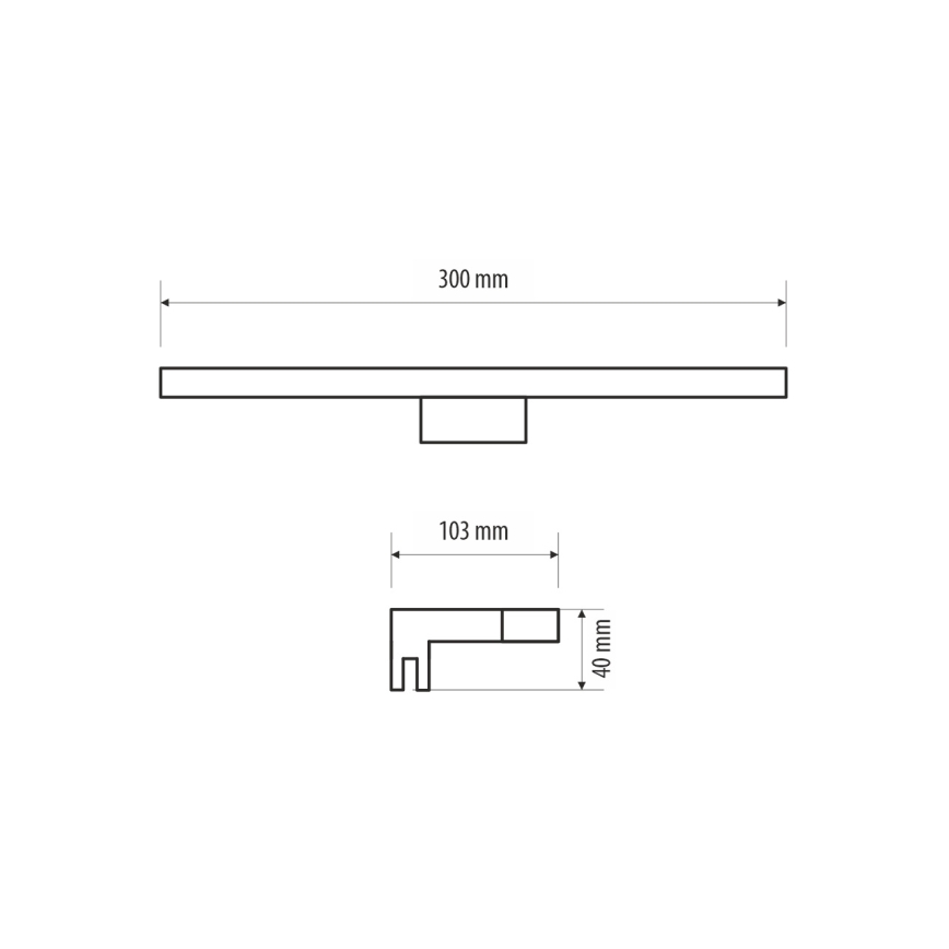 Iluminação de espelho para casa de banho LED MIRROR LED/8W/230V 30 cm IP44 cromado brilhante