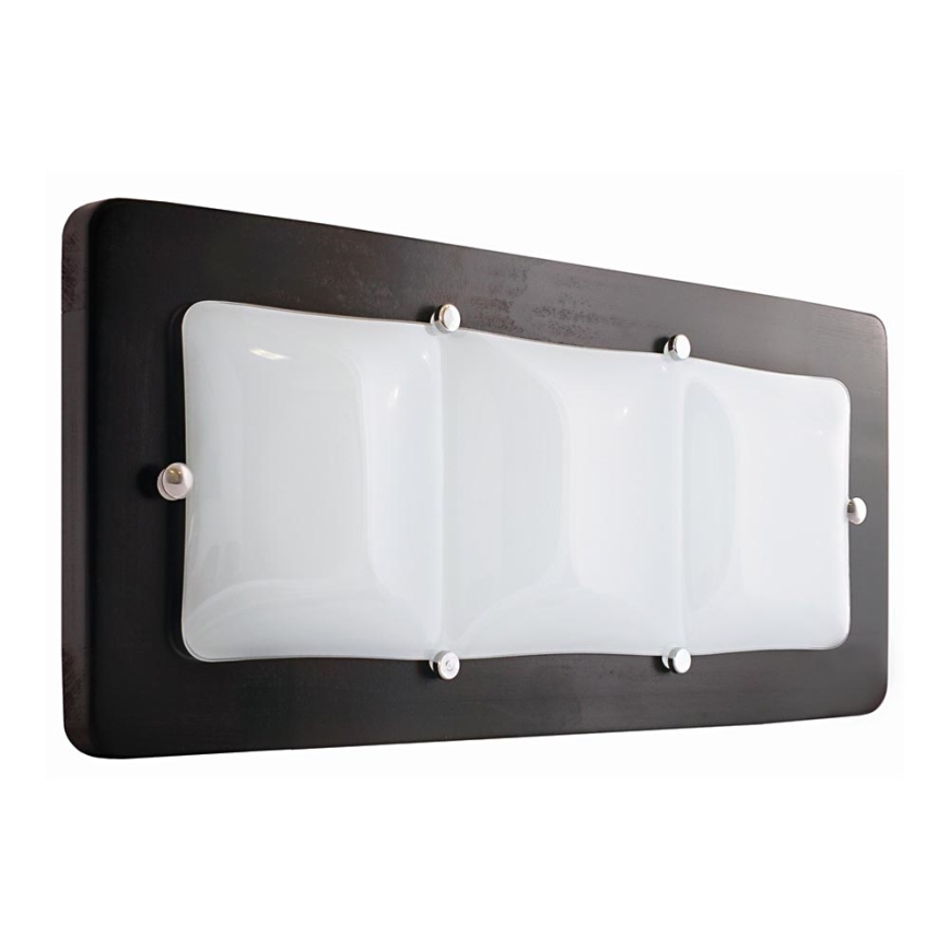 Iluminação de parede 3xE27/20W/230V wenge/faia