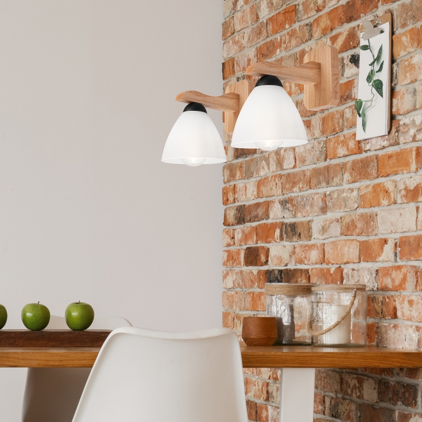 Iluminação de parede ADRIANO 1xE27/60W/230V carvalho