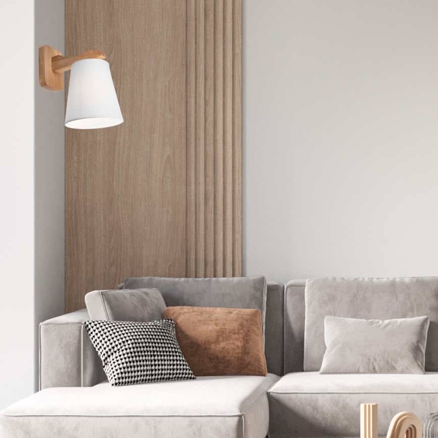 Iluminação de parede ANDREA 1xE27/60W/230V carvalho/branco