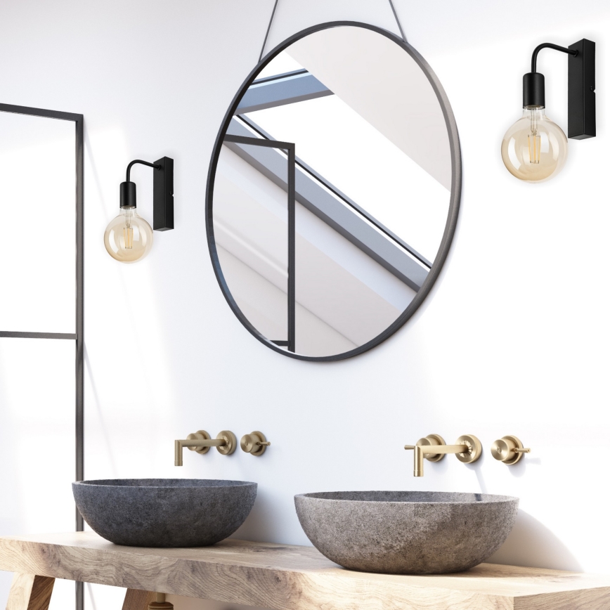 Iluminação de parede ASTRID 1xE27/60W/230V mate preto