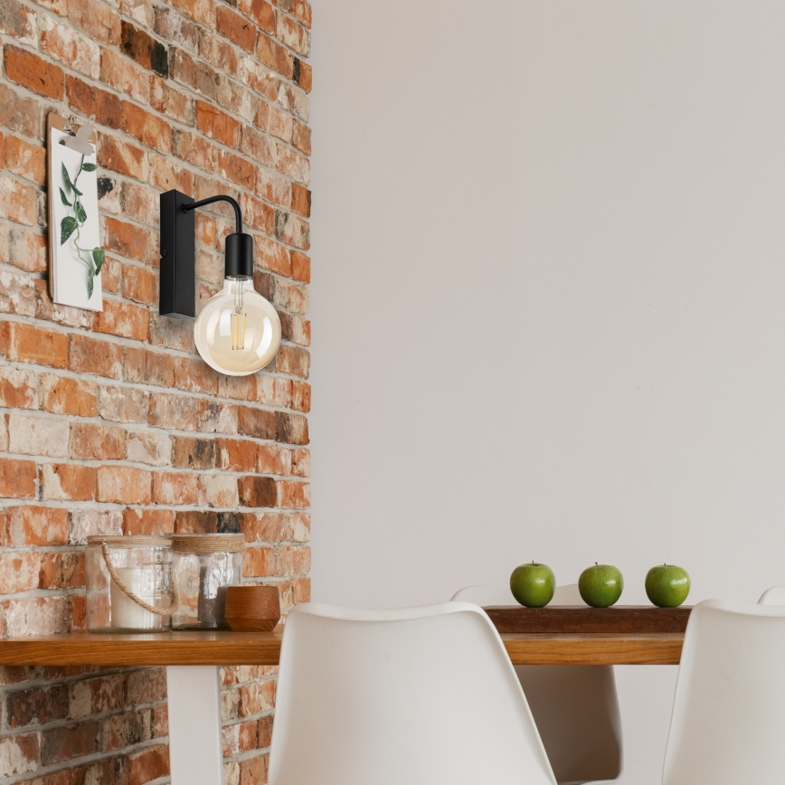 Iluminação de parede ASTRID 1xE27/60W/230V mate preto