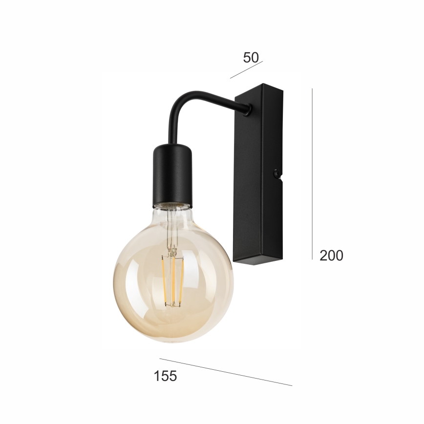 Iluminação de parede ASTRID 1xE27/60W/230V mate preto