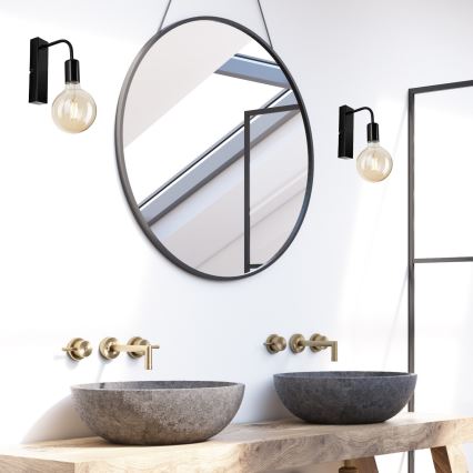 Iluminação de parede ASTRID 1xE27/60W/230V preto brilhante