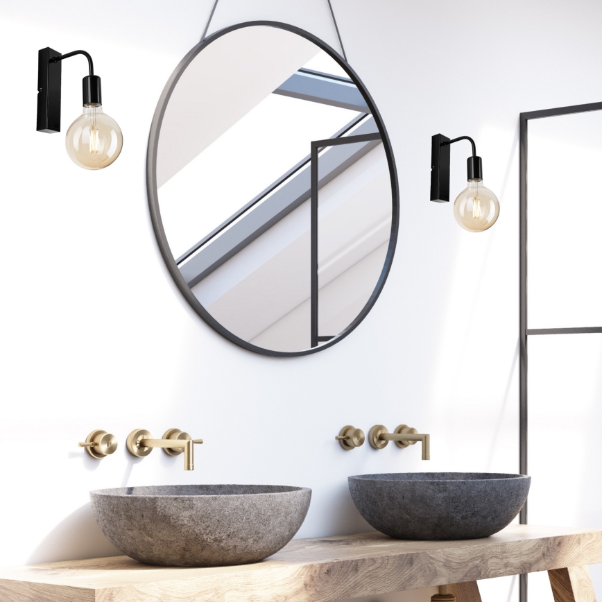 Iluminação de parede ASTRID 1xE27/60W/230V preto brilhante