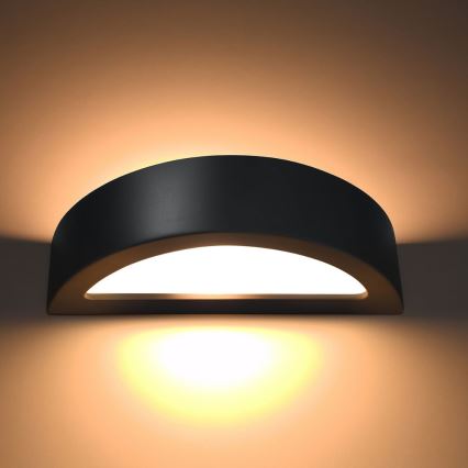 Iluminação de parede ATENA 1xE27/60W/230V preta