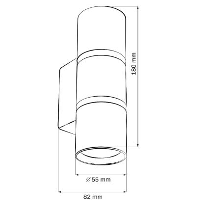 Iluminação de parede BAMBOO 2xGU10/10W/230V preto