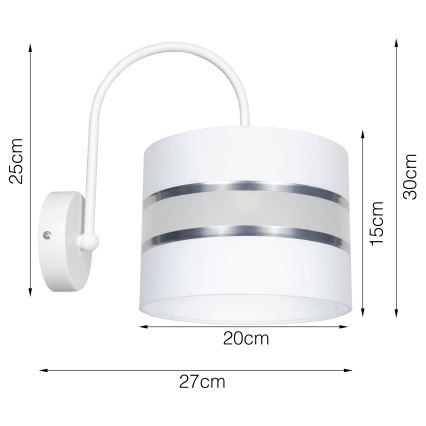 Iluminação de parede CORAL 1xE27/60W/230V branco