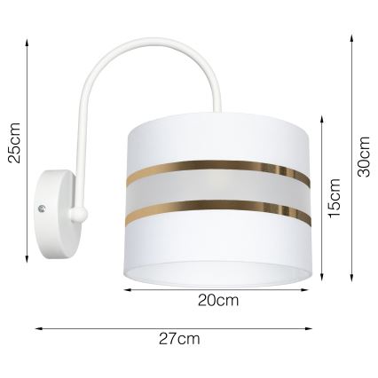 Iluminação de parede CORAL 1xE27/60W/230V branco