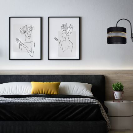 Iluminação de parede CORAL 1xE27/60W/230V preta