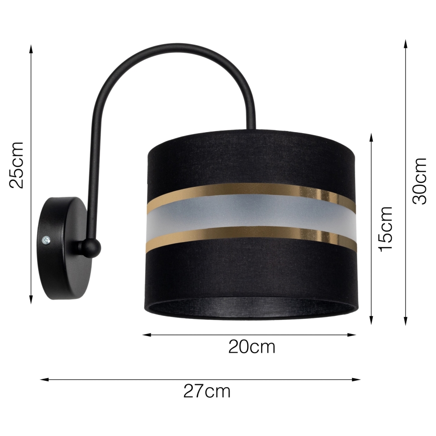 Iluminação de parede CORAL 1xE27/60W/230V preta