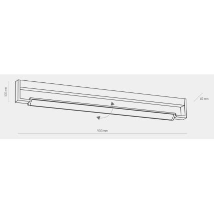 Iluminação de parede de casa de banho LED DEKSTER LED/36W/230V IP44 preta